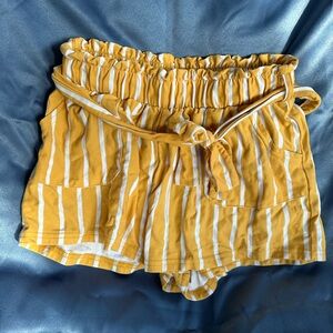 Yellow and white stripes rue21 shorts